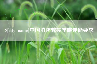 无为中国消防救援学院体能要求