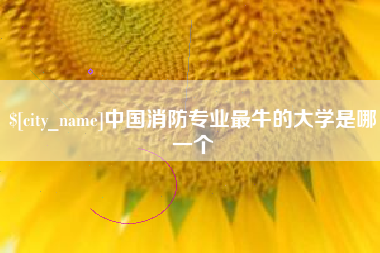 无为中国消防专业最牛的大学是哪一个