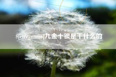无为九金十银是干什么的