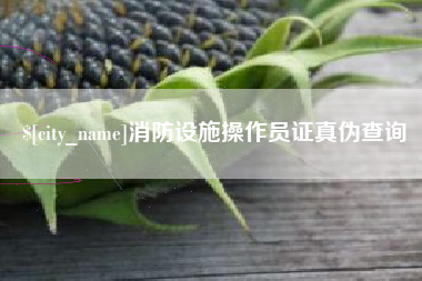 无为消防设施操作员证真伪查询