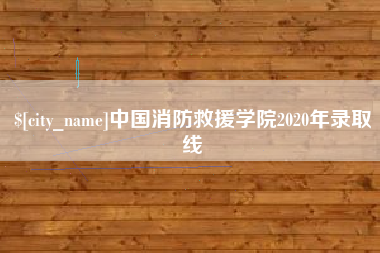 无为中国消防救援学院2020年录取线