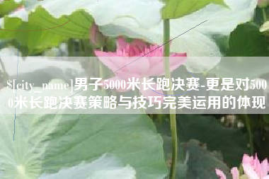 无为男子5000米长跑决赛-更是对5000米长跑决赛策略与技巧完美运用的体现