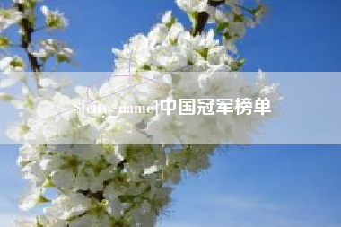 无为中国冠军榜单