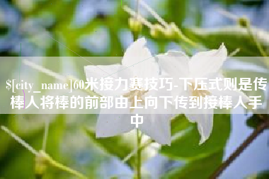 无为60米接力赛技巧-下压式则是传棒人将棒的前部由上向下传到接棒人手中