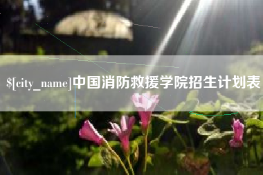 无为中国消防救援学院招生计划表